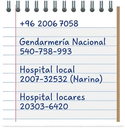 Contactos de emergencia y seguridad en ruta